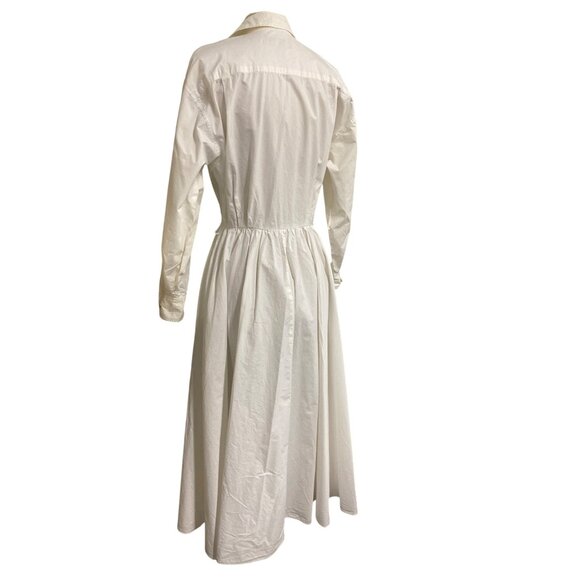 Ralph Lauren Vintage White Long-Sleeve Shirt Dress Button-Down A-Line - Picture 9 of 11